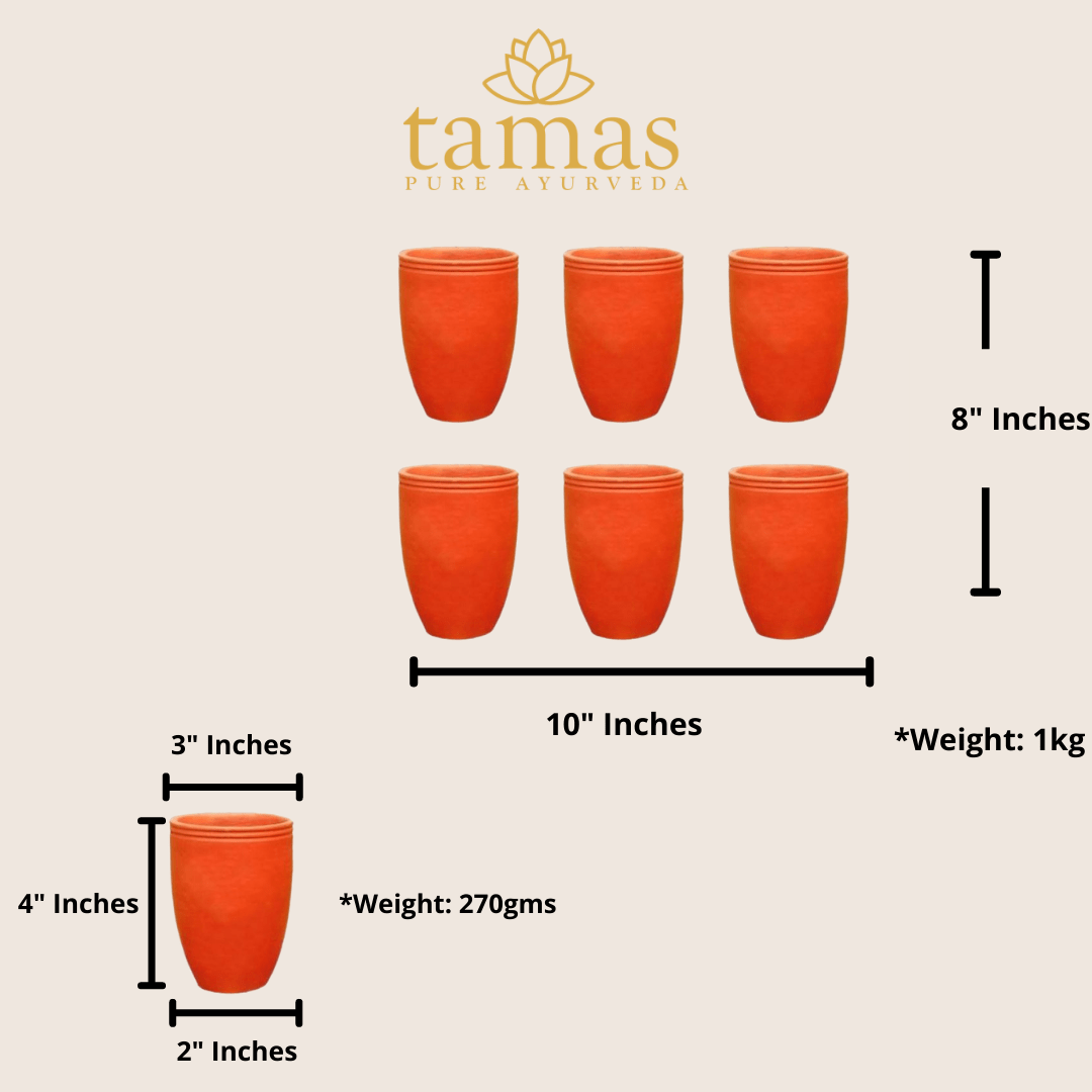 HANDMADE  (CLAY/ TERRACOTTA)  GLASS SET